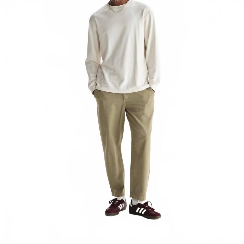 NEW WAX LONDON kurt cotton trousers in light khaki